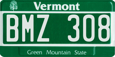 VT license plate BMZ308