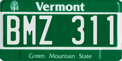 VT license plate BMZ311