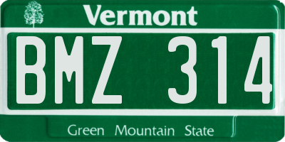 VT license plate BMZ314