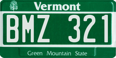 VT license plate BMZ321