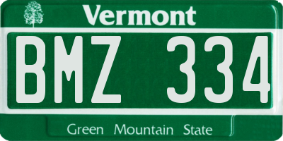 VT license plate BMZ334