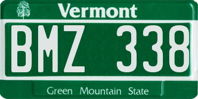 VT license plate BMZ338