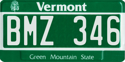 VT license plate BMZ346