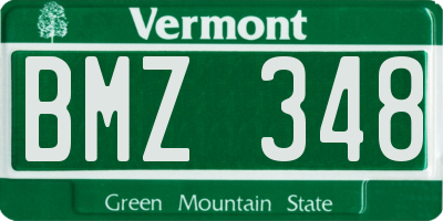 VT license plate BMZ348