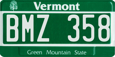 VT license plate BMZ358