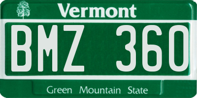 VT license plate BMZ360