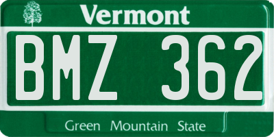 VT license plate BMZ362