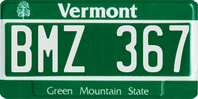 VT license plate BMZ367