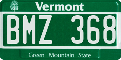 VT license plate BMZ368