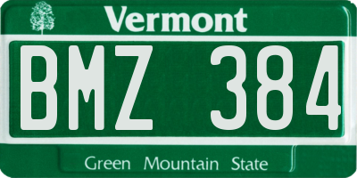 VT license plate BMZ384