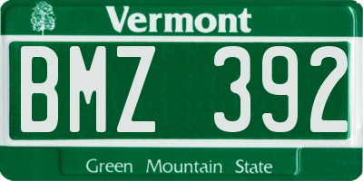 VT license plate BMZ392