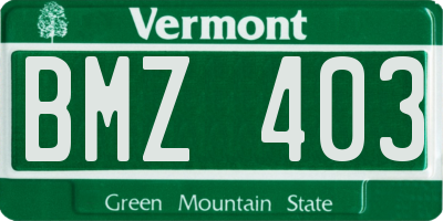 VT license plate BMZ403