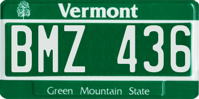 VT license plate BMZ436