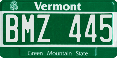 VT license plate BMZ445