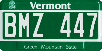 VT license plate BMZ447