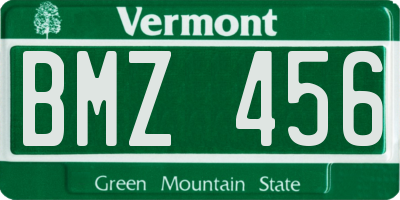 VT license plate BMZ456