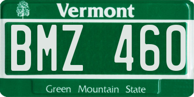 VT license plate BMZ460
