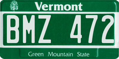 VT license plate BMZ472