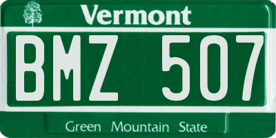VT license plate BMZ507