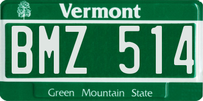 VT license plate BMZ514