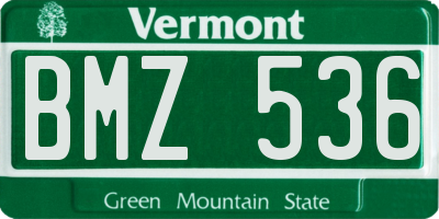 VT license plate BMZ536
