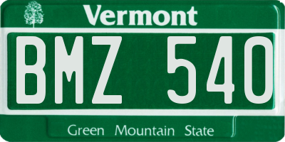 VT license plate BMZ540