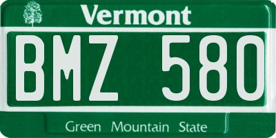 VT license plate BMZ580