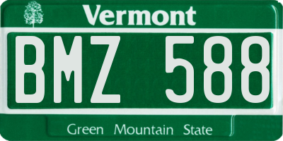 VT license plate BMZ588