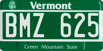 VT license plate BMZ625