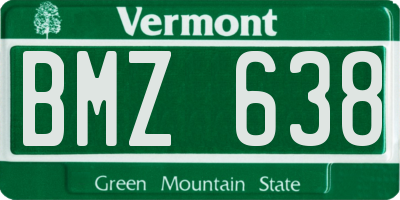 VT license plate BMZ638
