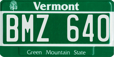 VT license plate BMZ640