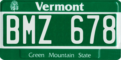 VT license plate BMZ678