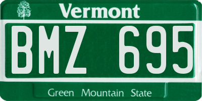 VT license plate BMZ695