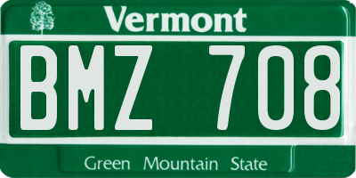VT license plate BMZ708