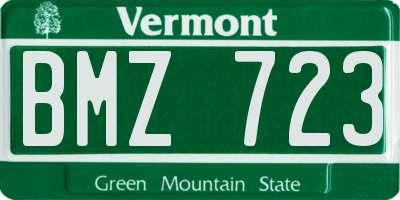 VT license plate BMZ723