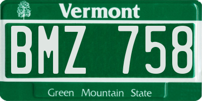 VT license plate BMZ758