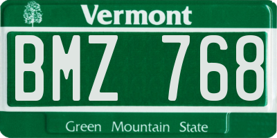 VT license plate BMZ768