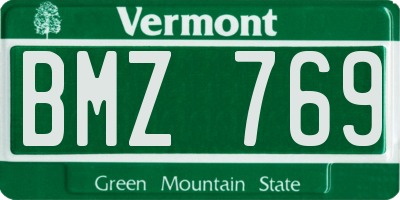 VT license plate BMZ769