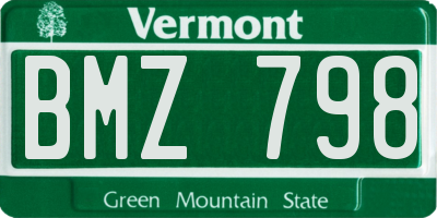 VT license plate BMZ798
