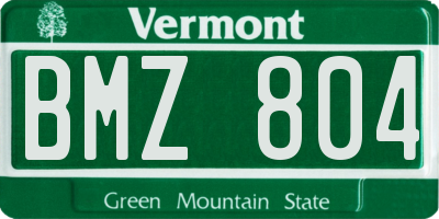 VT license plate BMZ804