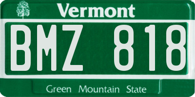 VT license plate BMZ818
