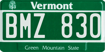 VT license plate BMZ830