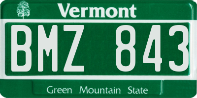 VT license plate BMZ843