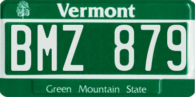 VT license plate BMZ879
