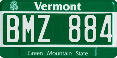VT license plate BMZ884
