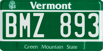 VT license plate BMZ893