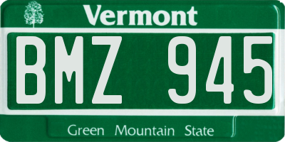 VT license plate BMZ945