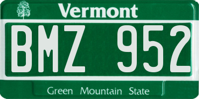 VT license plate BMZ952