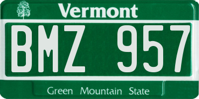 VT license plate BMZ957