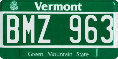 VT license plate BMZ963